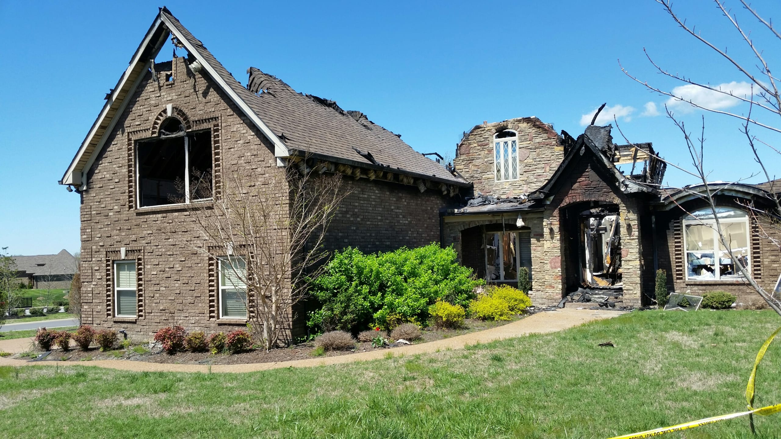 Fire damaged home
